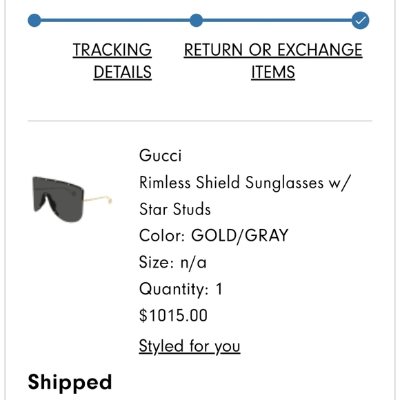 Gucci Rimless Shield Sunglasses w/ Star Studs - Picture 2 of 14